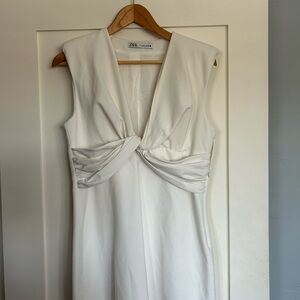 Zara White Sleeveless Dress